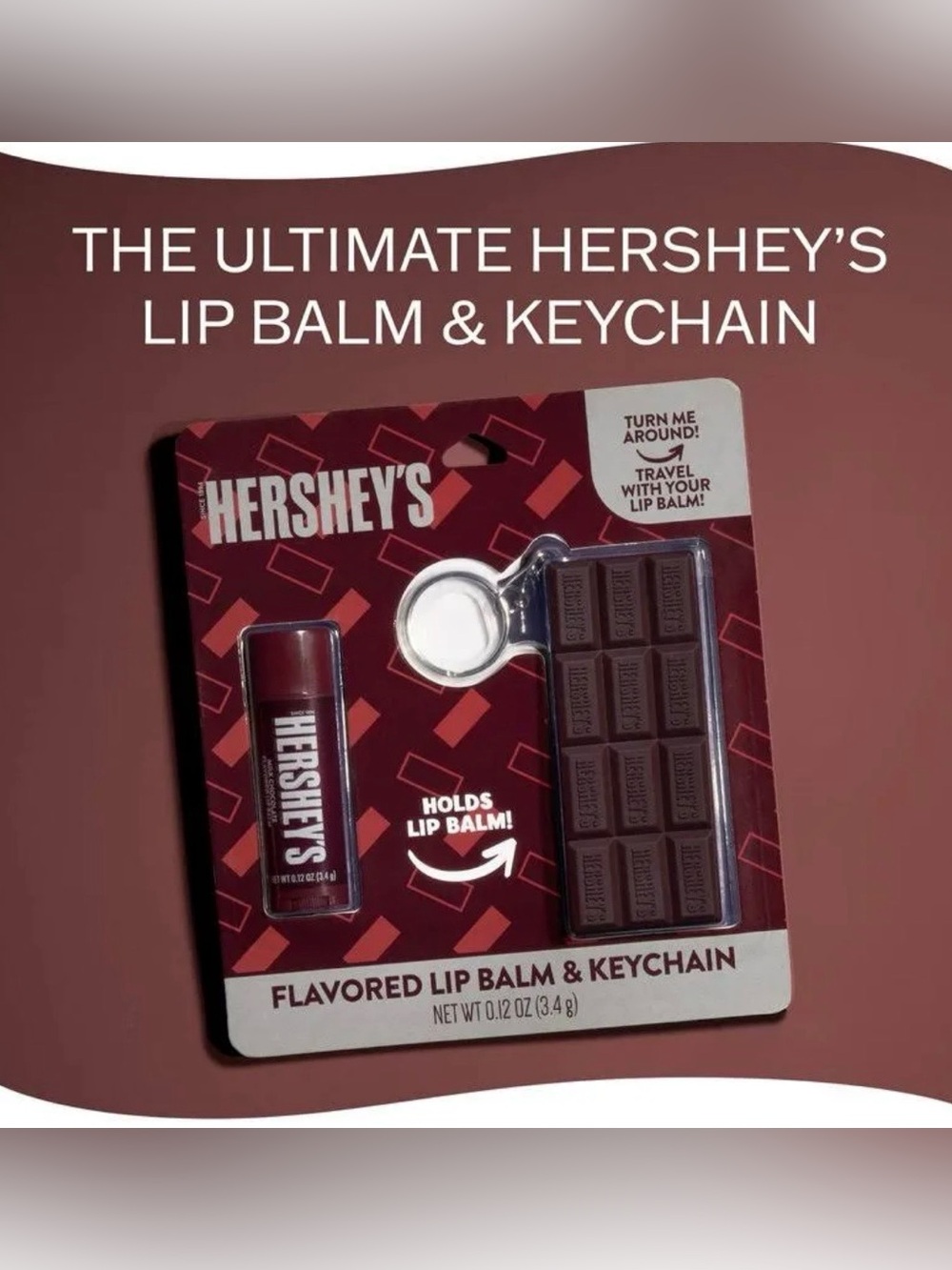 Hershey's Chocolate Bar Lip Balm & Keychain - Lip Balm Holder